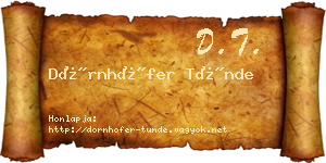 Dörnhöfer Tünde névjegykártya