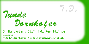 tunde dornhofer business card